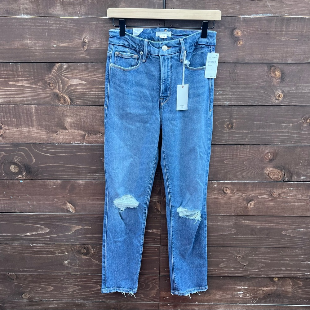 Good American Good Classic Skinnyish Hi-Rise Jeans size 0 / 25 NWT